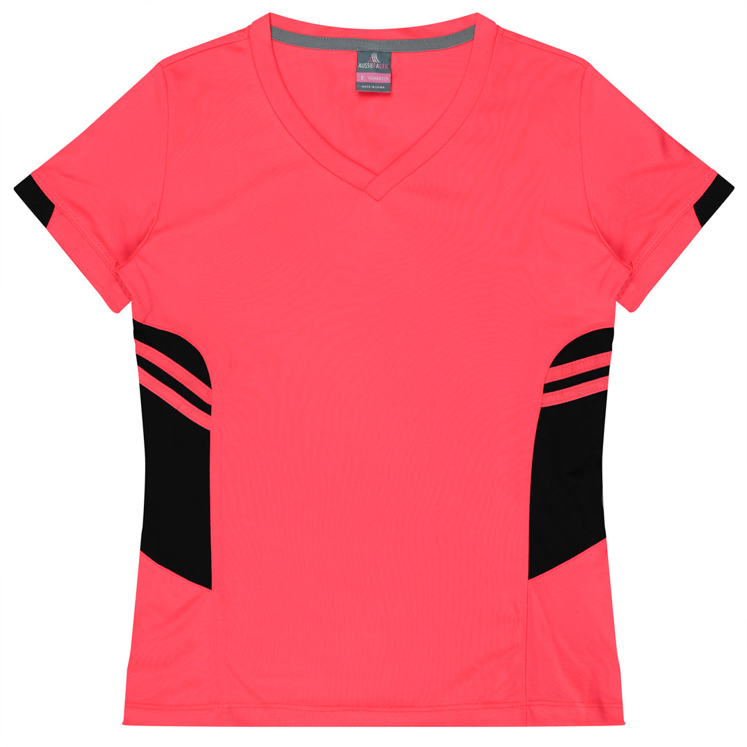 Aussie Pacific The Tasman Tee | Ladies | Short Sleeve | Neon Base Neon Pink/Black Shirts & Tops