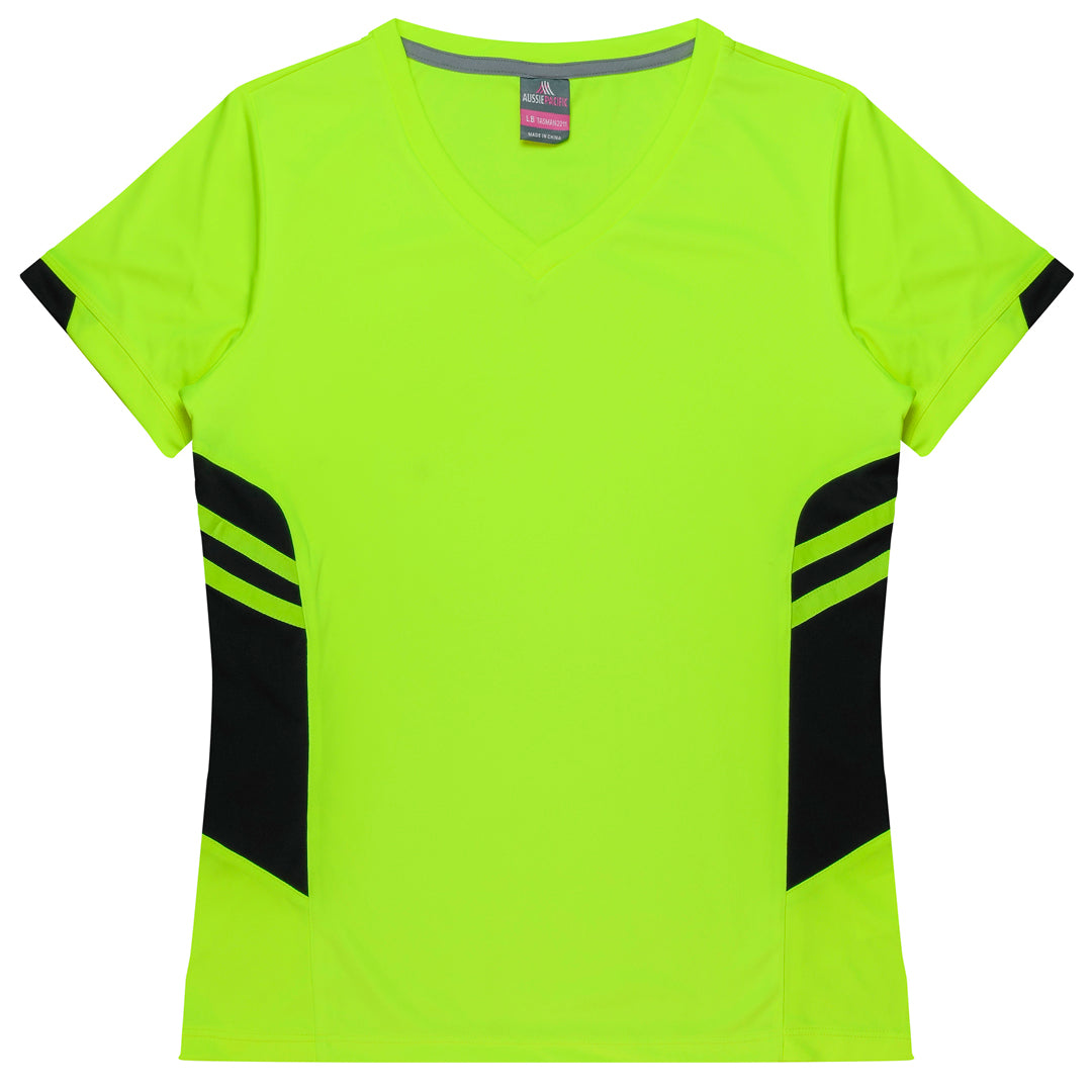 Aussie Pacific The Tasman Tee | Ladies | Short Sleeve | Neon Base Neon Yellow/Black Shirts & Tops
