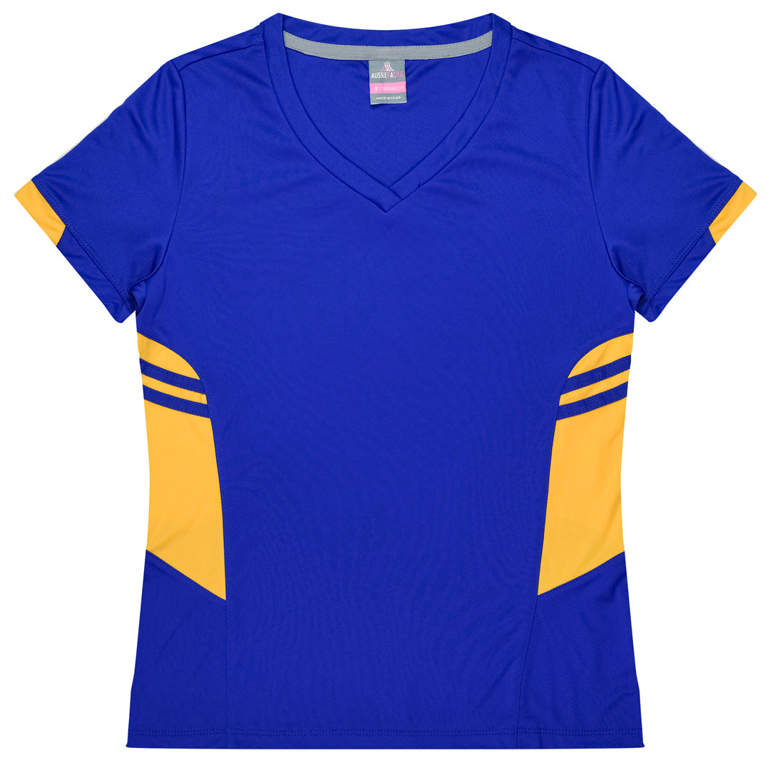 Aussie Pacific The Tasman Tee | Ladies | Short Sleeve | Blue Base Royal/Gold Shirts & Tops