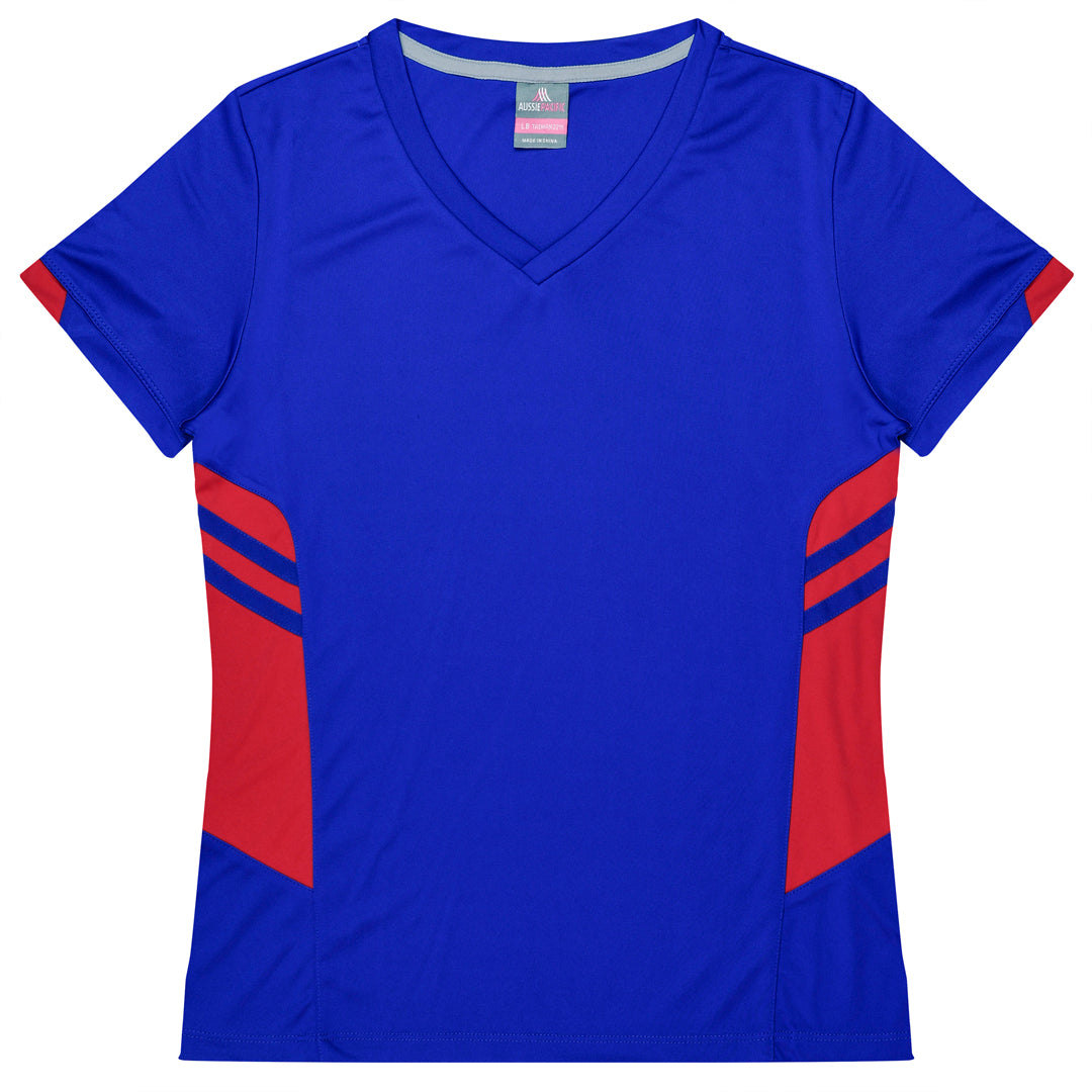 Aussie Pacific The Tasman Tee | Ladies | Short Sleeve | Blue Base Royal/Red Shirts & Tops