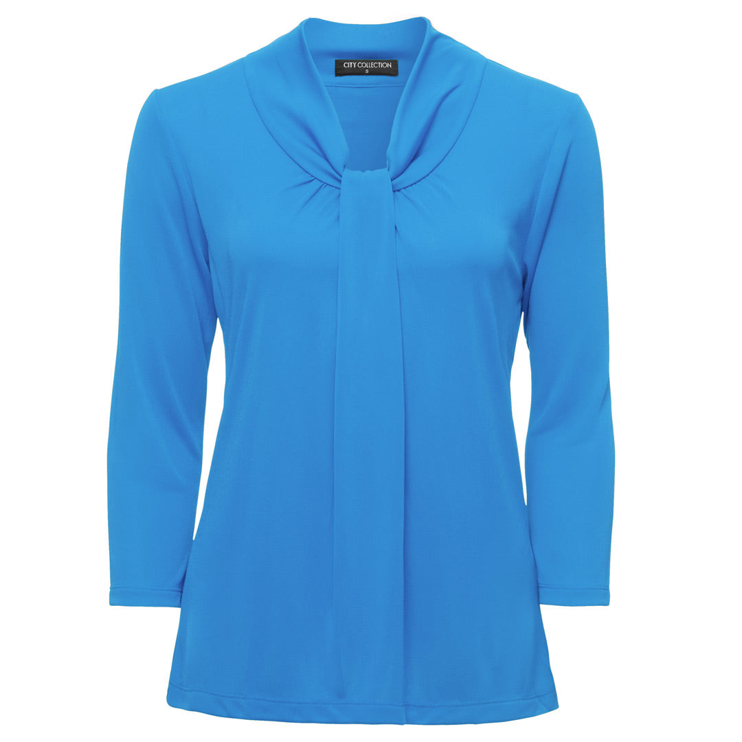 City Collection The Pippa Knit Top | Ladies | 3/4 Sleeve Aqua Shirts & Tops