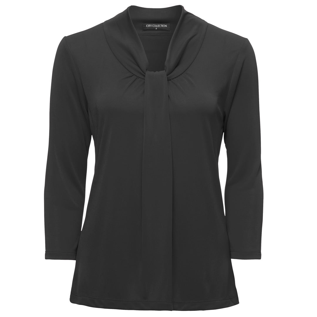 City Collection The Pippa Knit Top | Ladies | 3/4 Sleeve Charcoal Shirts & Tops
