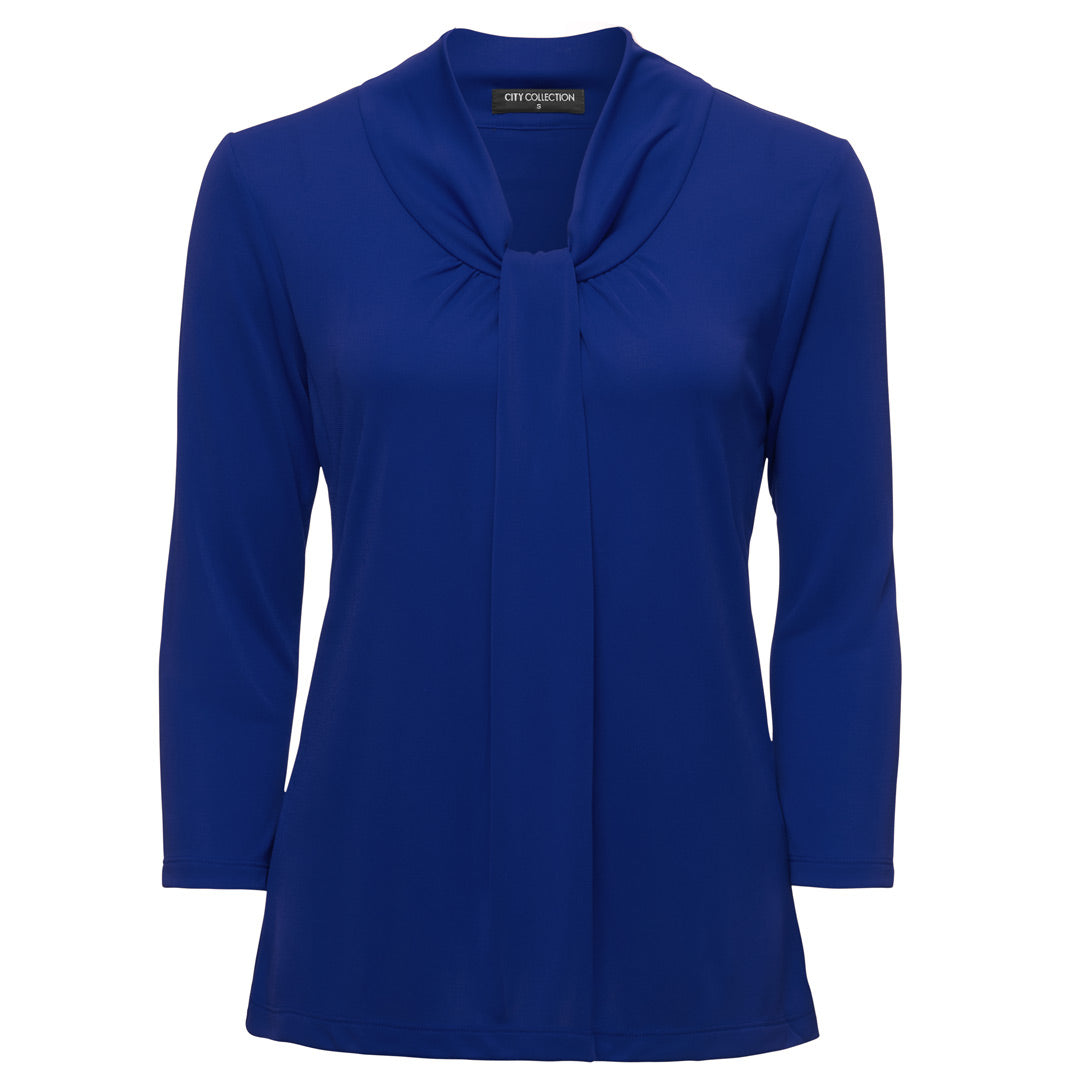 City Collection The Pippa Knit Top | Ladies | 3/4 Sleeve Cobalt Shirts & Tops