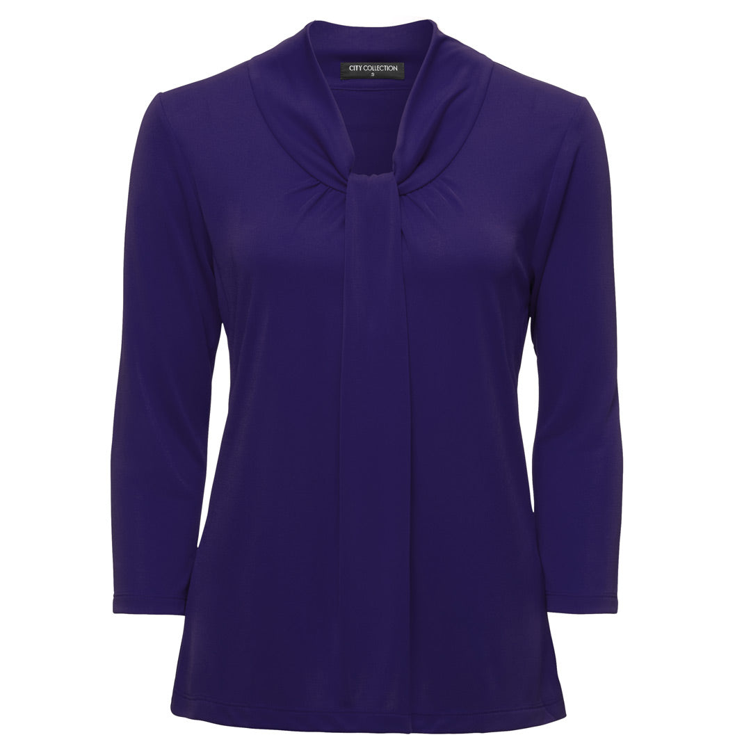 City Collection The Pippa Knit Top | Ladies | 3/4 Sleeve Dark Lilac Shirts & Tops