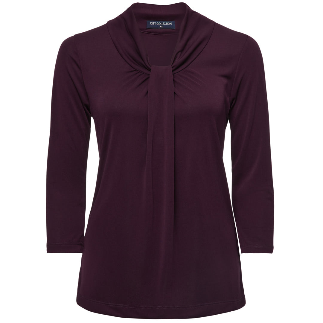 City Collection The Pippa Knit Top | Ladies | 3/4 Sleeve Grape Shirts & Tops