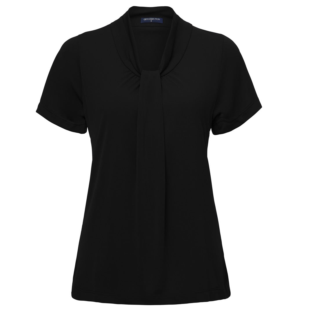 City Collection The Pippa Knit Top | Ladies | Short Sleeve Black Shirts & Tops