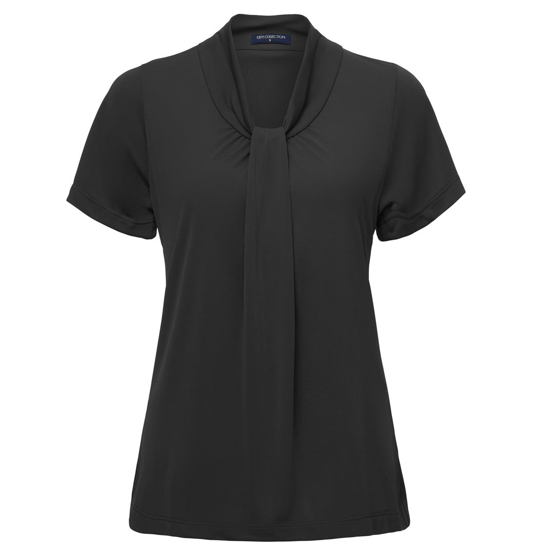 City Collection The Pippa Knit Top | Ladies | Short Sleeve Charcoal Shirts & Tops