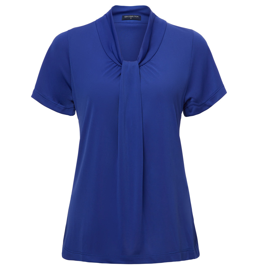 City Collection The Pippa Knit Top | Ladies | Short Sleeve Cobalt Shirts & Tops