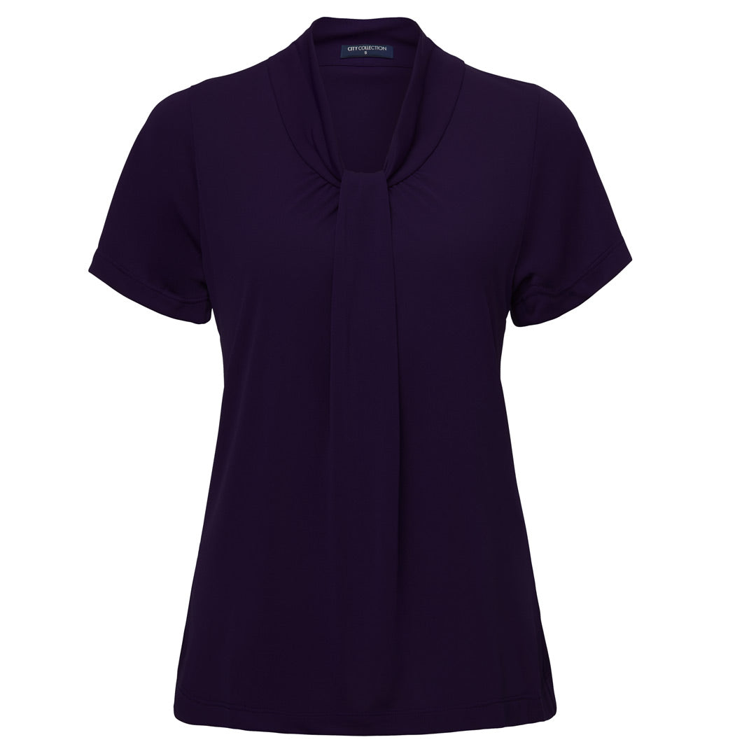 City Collection The Pippa Knit Top | Ladies | Short Sleeve Grape Shirts & Tops