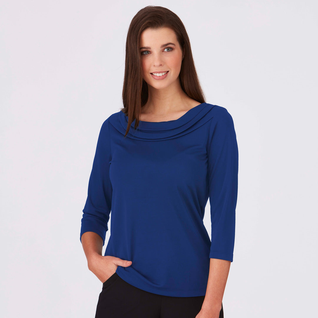 City Collection The Eva Knit Top | Ladies | 3/4 Sleeve Royal Shirts & Tops