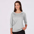 City Collection The Eva Knit Top | Ladies | 3/4 Sleeve Silver Shirts & Tops