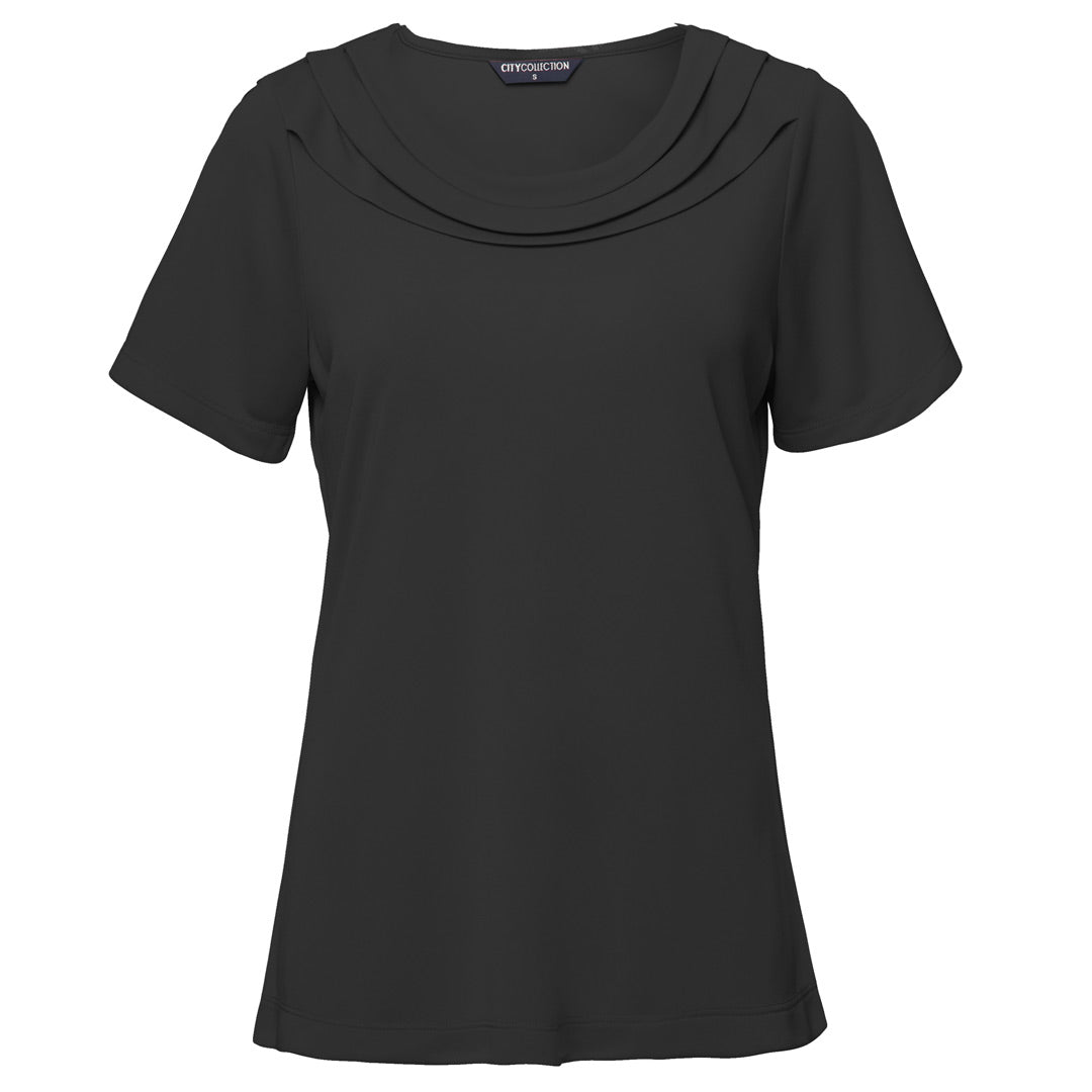 City Collection The Eva Knit Top | Ladies | Short Sleeve Charcoal Shirts & Tops