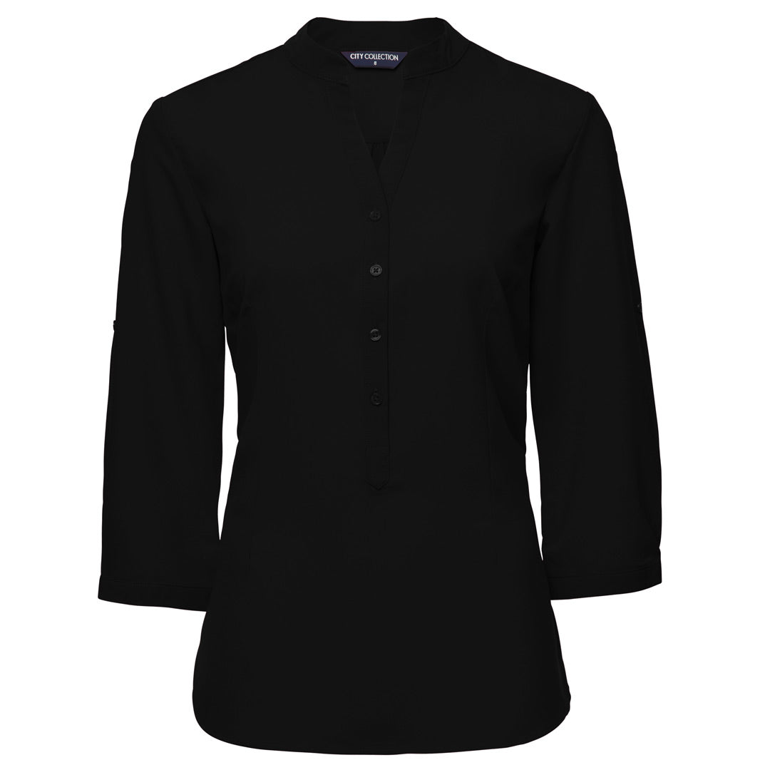 City Collection The So Ezy Shirt | Ladies | 3/4 Sleeve Black Shirts & Tops