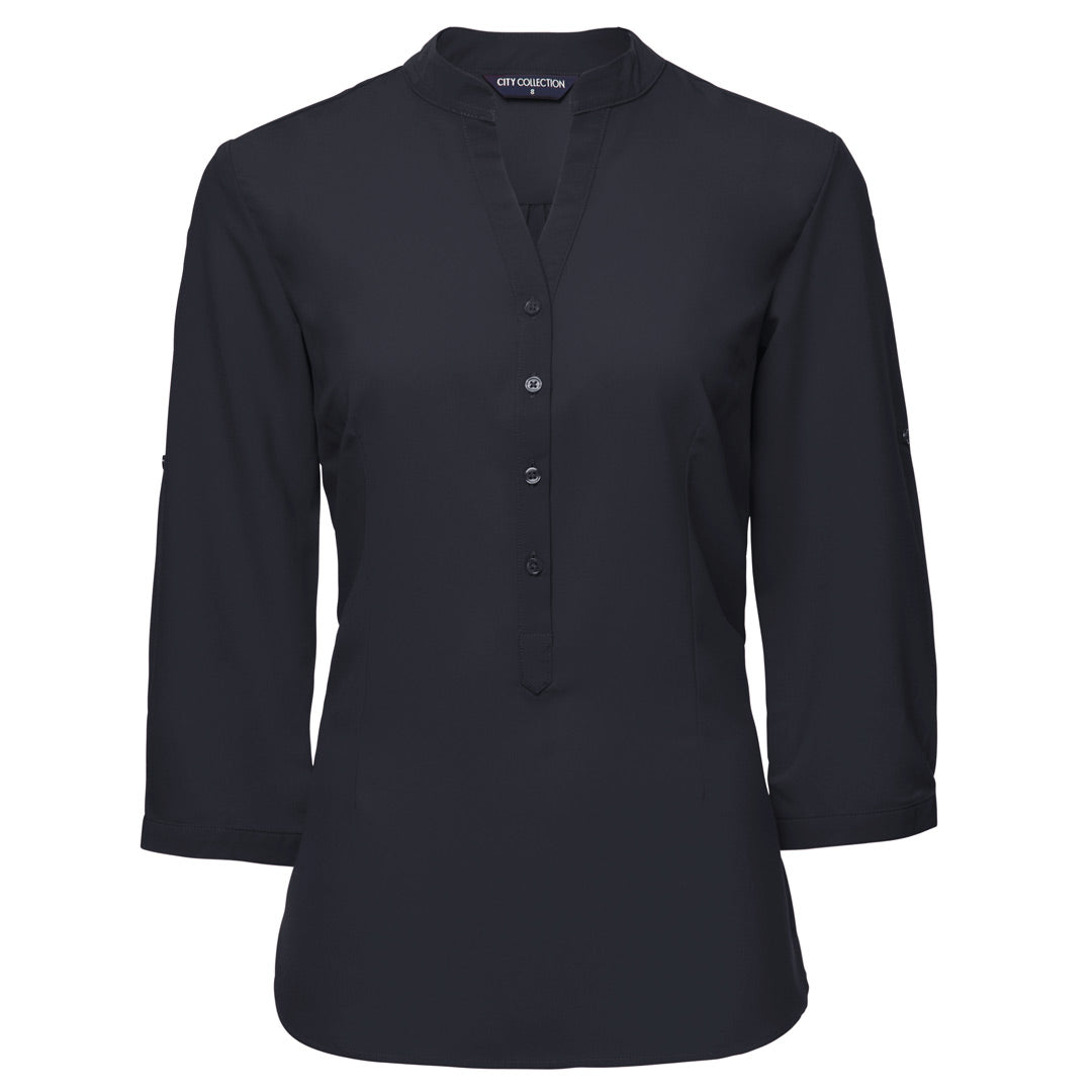 City Collection The So Ezy Shirt | Ladies | 3/4 Sleeve Charcoal Shirts & Tops