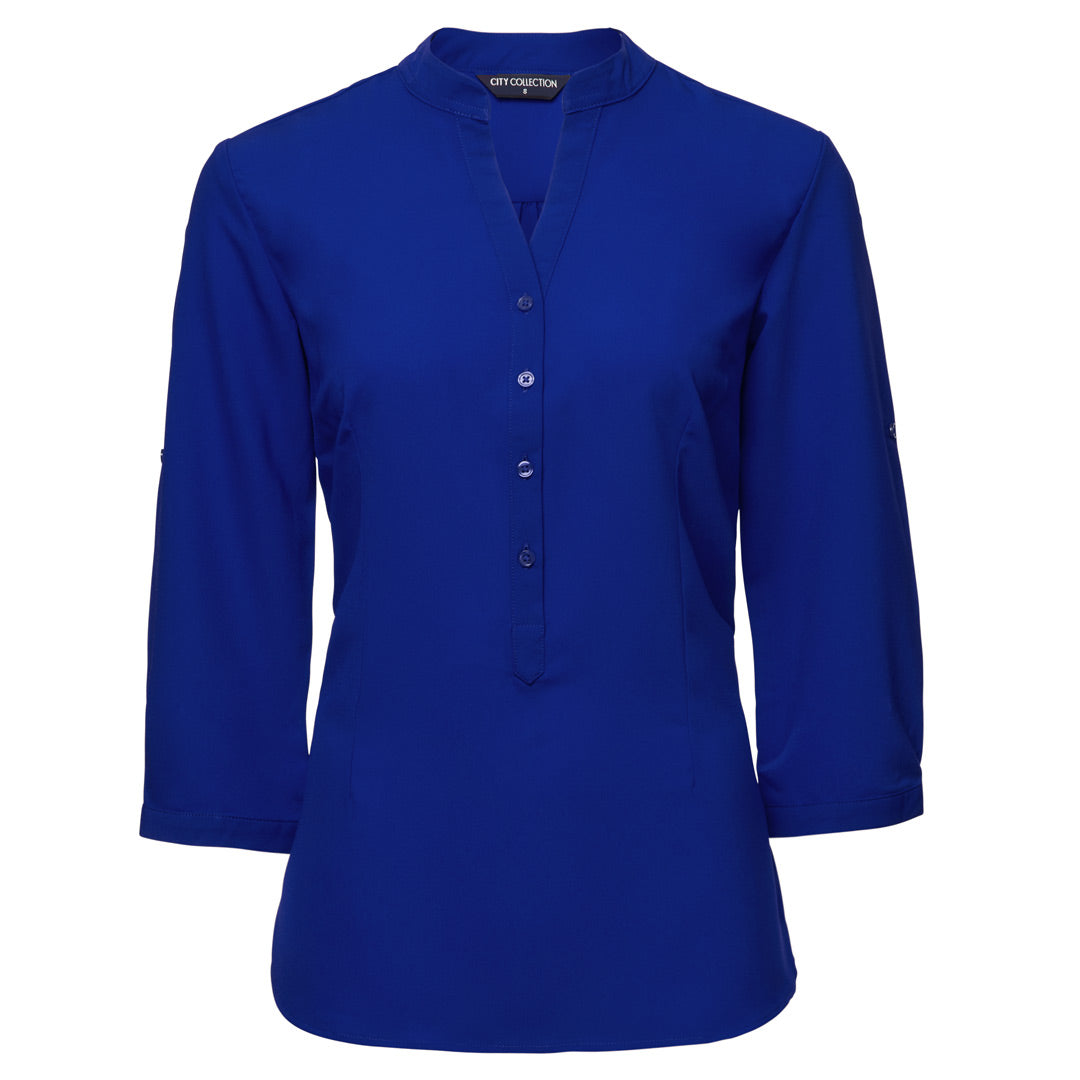 City Collection The So Ezy Shirt | Ladies | 3/4 Sleeve Cobalt Shirts & Tops