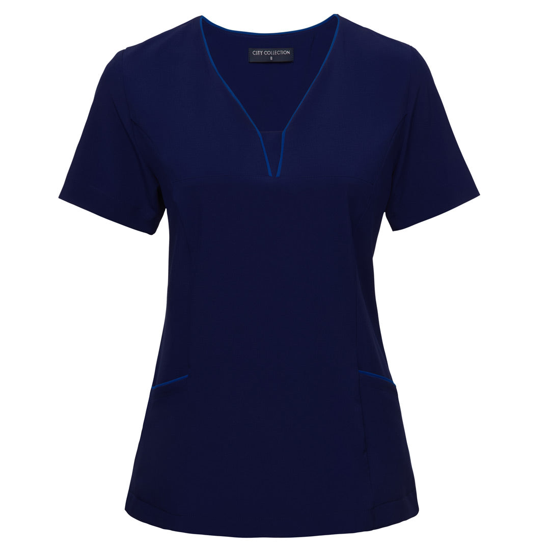 City Collection The Stretch Tunic | Ladies | Short Sleeve Navy/Royal Shirts & Tops