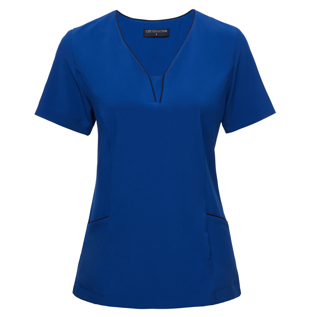 City Collection The Stretch Tunic | Ladies | Short Sleeve Royal/Navy Shirts & Tops