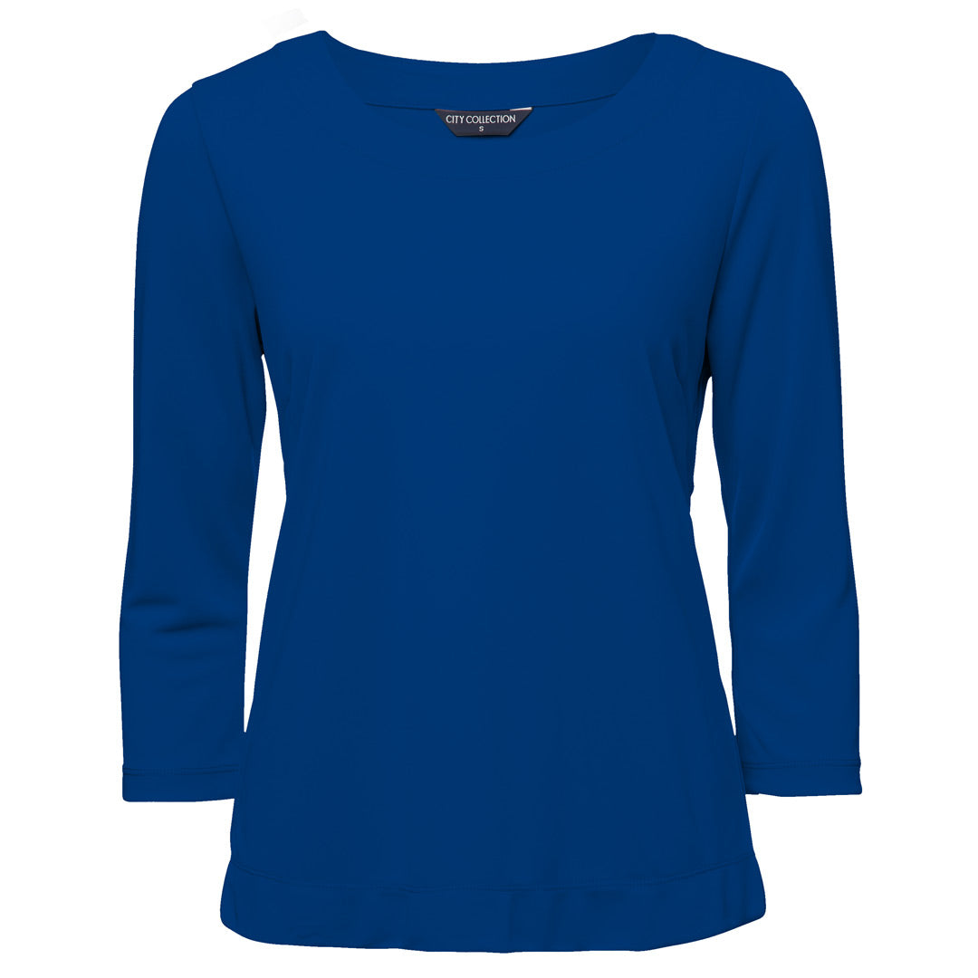 City Collection The Smart Knit Top | Ladies | 3/4 Sleeve Royal Shirts & Tops