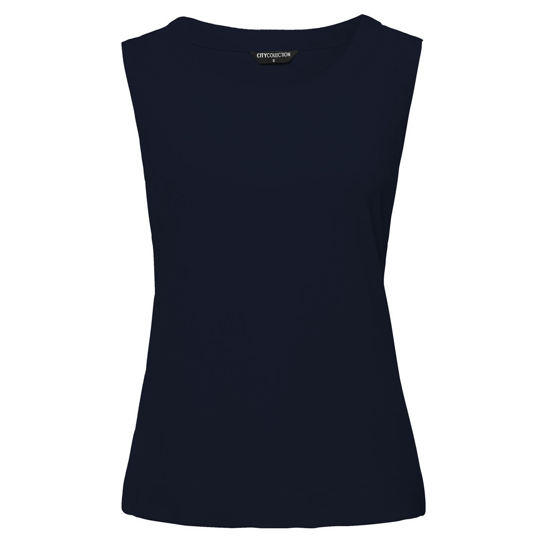 City Collection The Smart Knit | Ladies | Sleeveless Navy Shirts & Tops