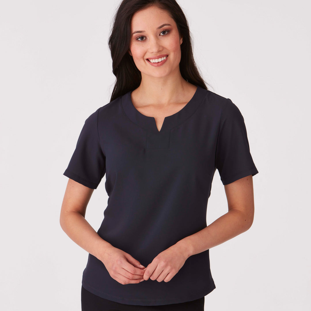 City Collection The Knit Woven Top | Ladies | Short Sleeve Shirts & Tops