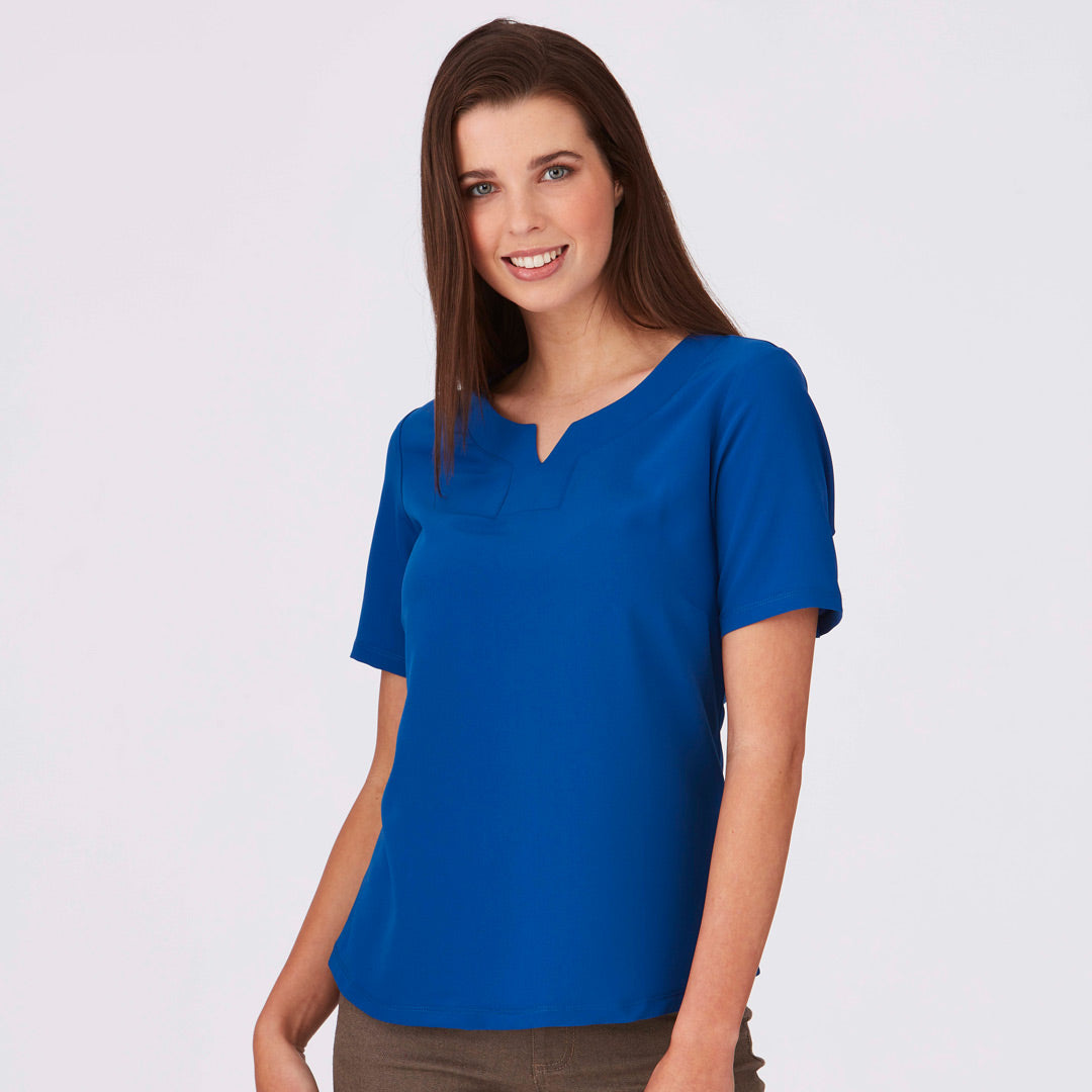 City Collection The Knit Woven Top | Ladies | Short Sleeve Shirts & Tops