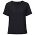 City Collection The Knit Woven Top | Ladies | Short Sleeve Charcoal Shirts & Tops