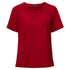 City Collection The Knit Woven Top | Ladies | Short Sleeve Red Shirts & Tops