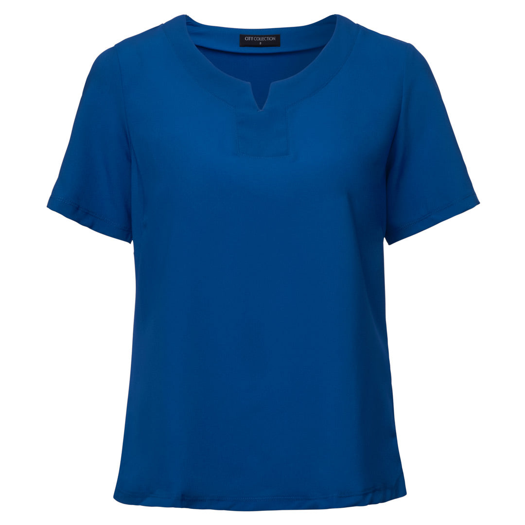 City Collection The Knit Woven Top | Ladies | Short Sleeve Royal Shirts & Tops