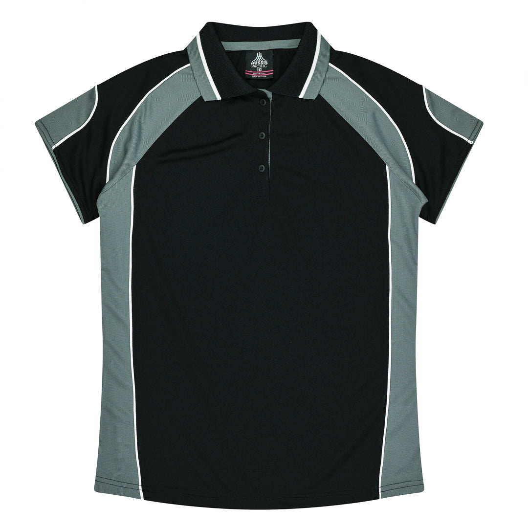 Aussie Pacific The Murray Polo | Ladies Black/Ashe Shirts & Tops