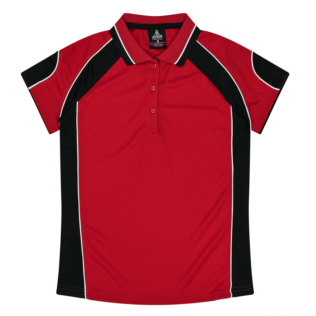 Aussie Pacific The Murray Polo | Plus | Ladies Red/Black Shirts & Tops