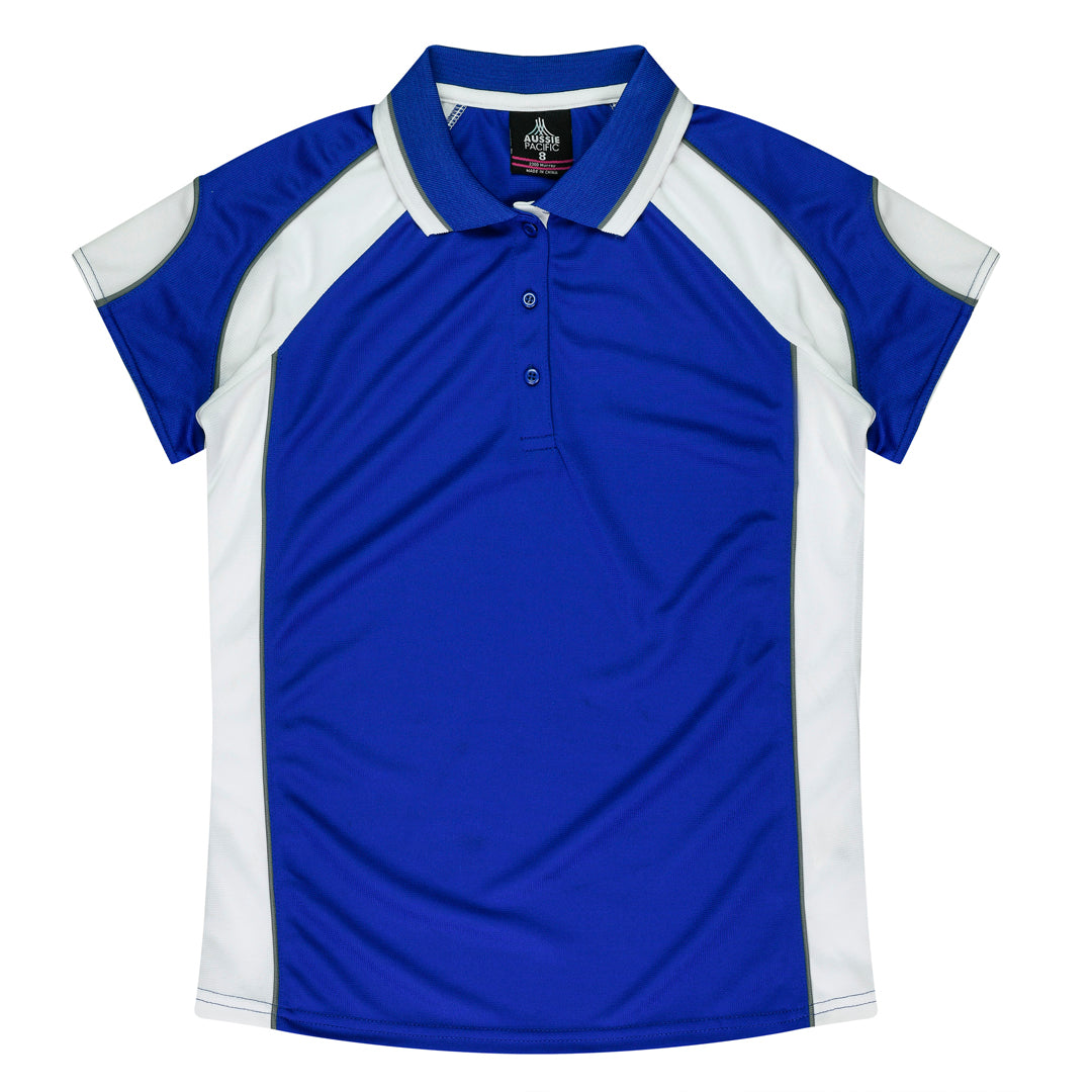 Aussie Pacific The Murray Polo | Plus | Ladies Royal/White Shirts & Tops