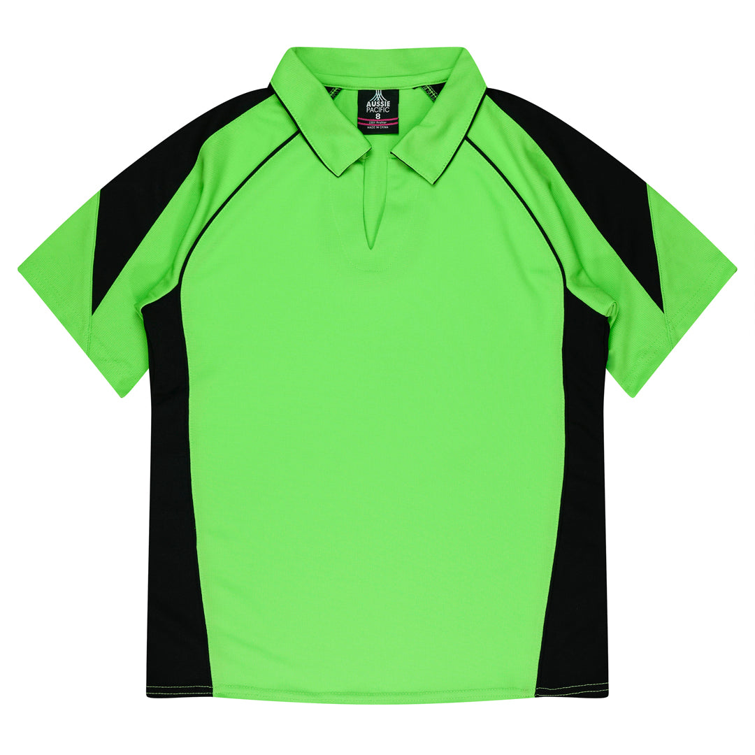Aussie Pacific The Premier Polo | Plus | Ladies Apple/Black Shirts & Tops