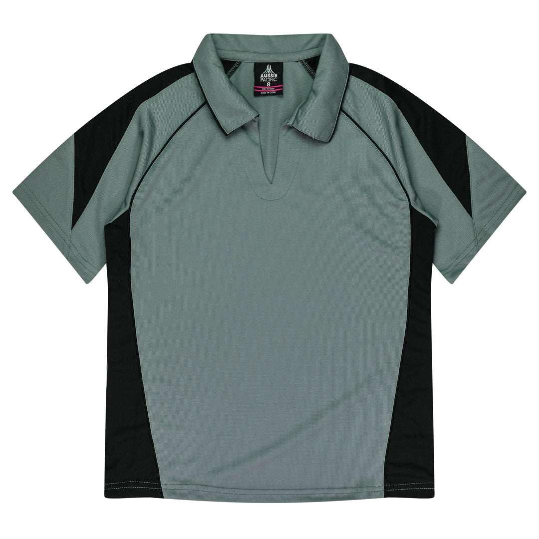 Aussie Pacific The Premier Polo | Plus | Ladies Ashe/Black Shirts & Tops