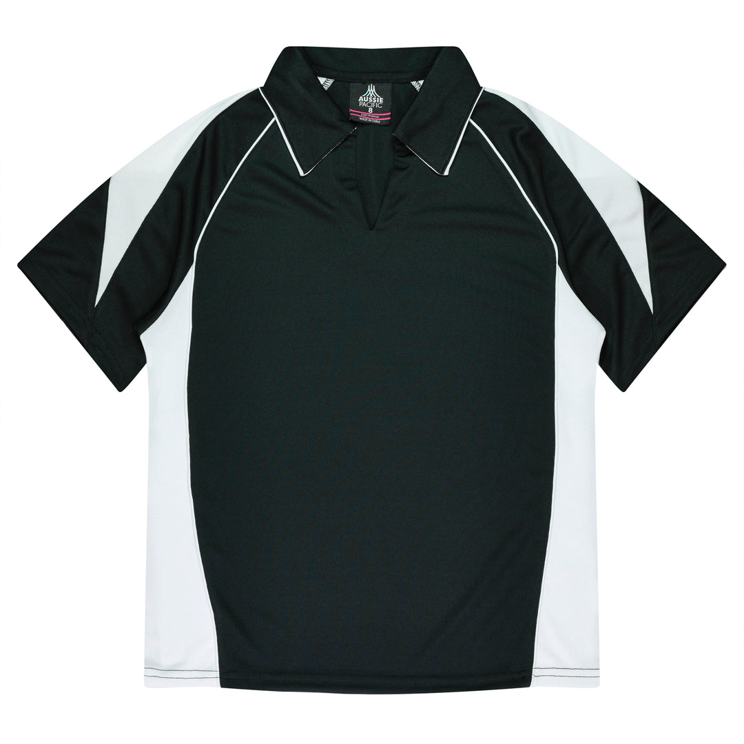 Aussie Pacific The Premier Polo | Plus | Ladies Black/White Shirts & Tops
