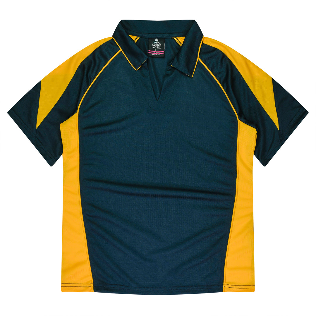 Aussie Pacific The Premier Polo | Plus | Ladies Navy/Gold Shirts & Tops