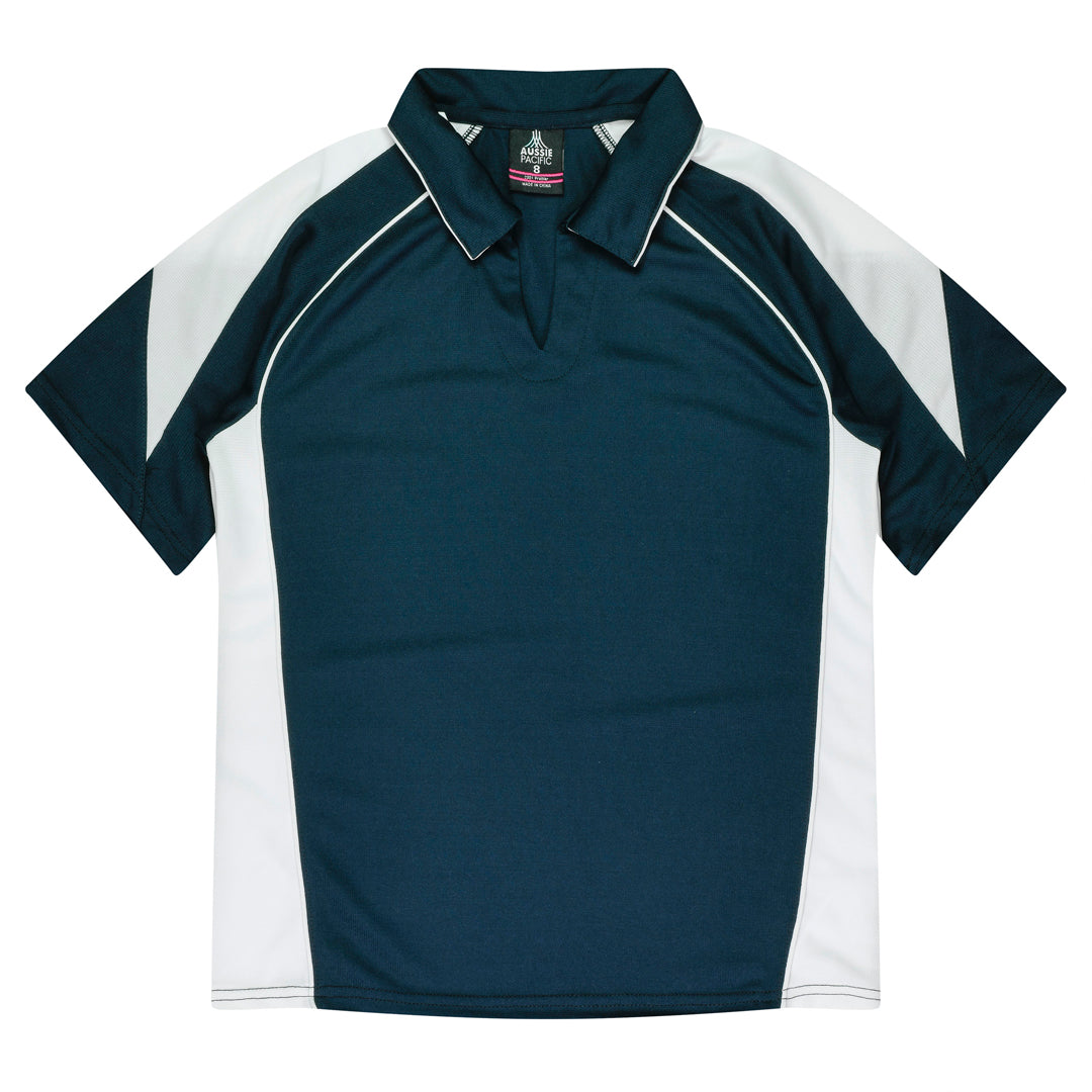Aussie Pacific The Premier Polo | Plus | Ladies Navy/White Shirts & Tops