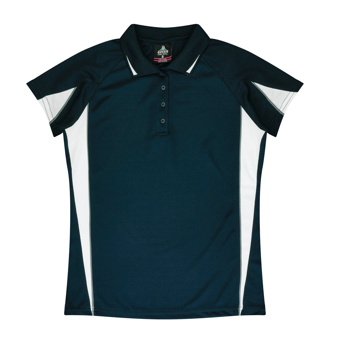 Aussie Pacific The Eureka Polo Shirt | Plus | Ladies Navy/White Shirts & Tops