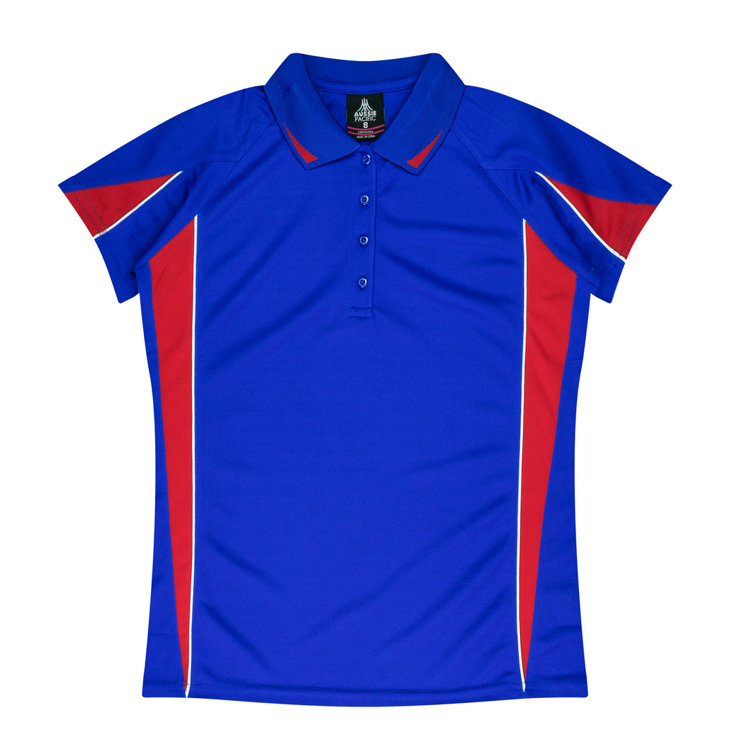 Aussie Pacific The Eureka Polo Shirt | Plus | Ladies Royal/Red Shirts & Tops