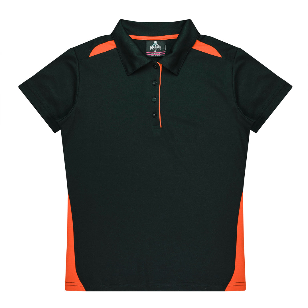 Aussie Pacific The Paterson Polo Shirt | Ladies Black/Orange Shirts & Tops