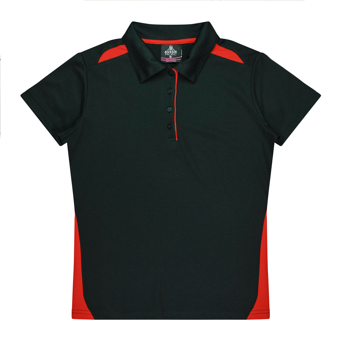 Aussie Pacific The Paterson Polo Shirt | Plus | Ladies Black/Red Shirts & Tops