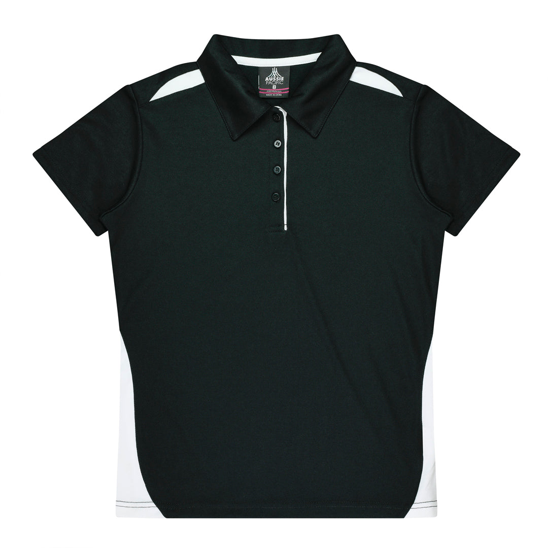 Aussie Pacific The Paterson Polo Shirt | Plus | Ladies Black/White Shirts & Tops