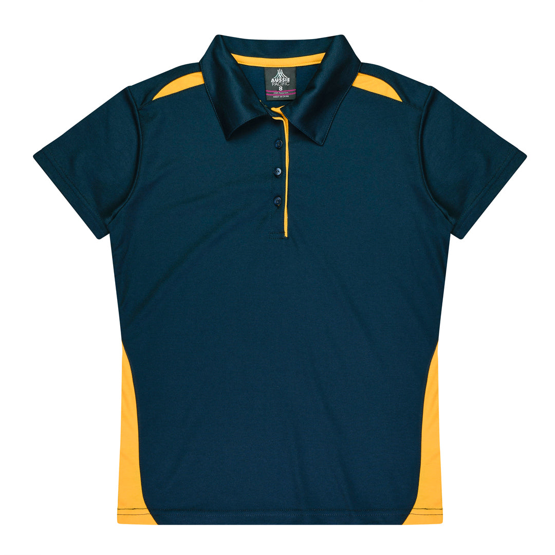Aussie Pacific The Paterson Polo Shirt | Plus | Ladies Navy/Gold Shirts & Tops