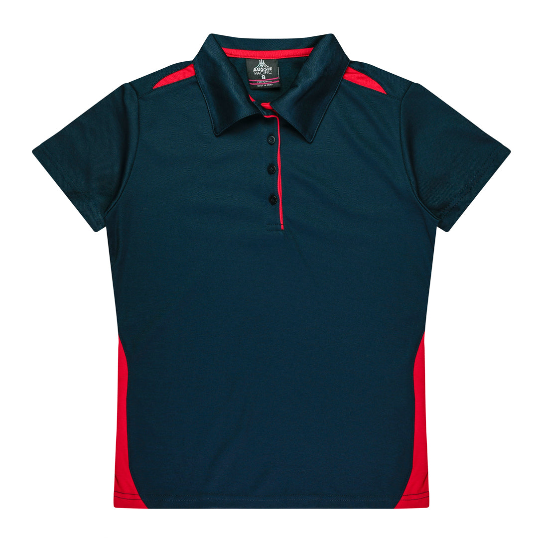 Aussie Pacific The Paterson Polo Shirt | Plus | Ladies Navy/Red Shirts & Tops