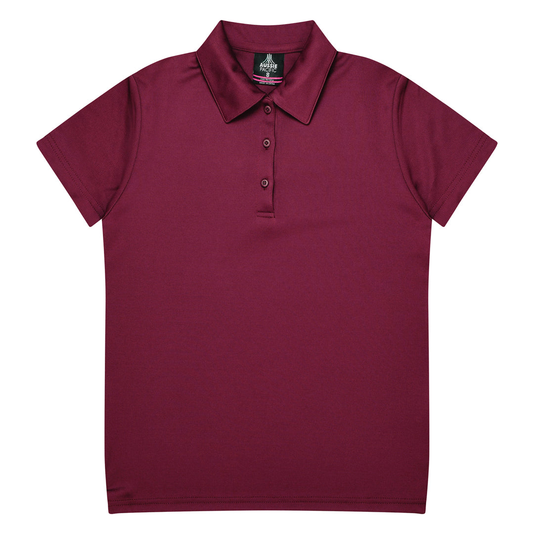 Aussie Pacific The Botany Polo | Ladies | Short Sleeve Maroon Shirts & Tops