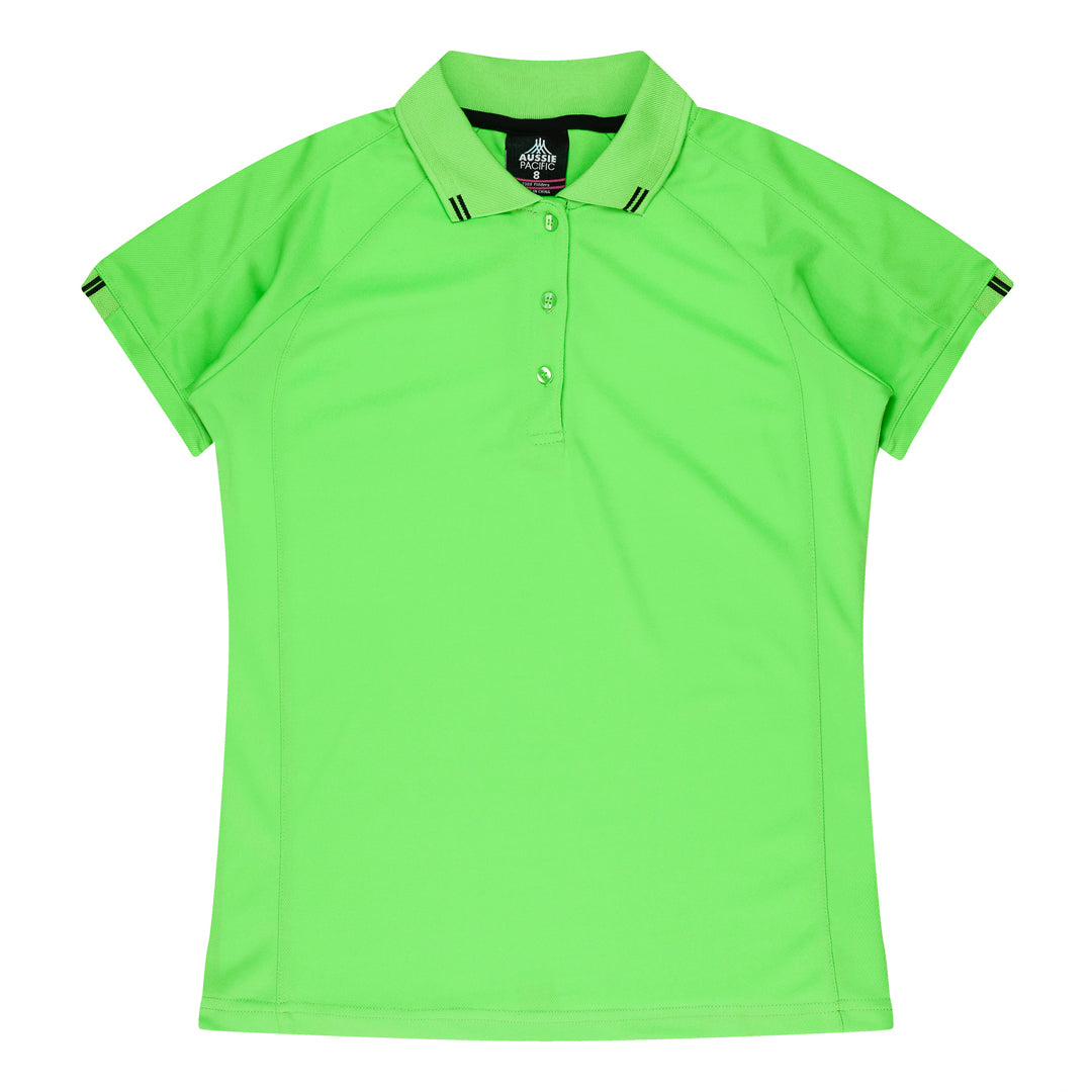 Aussie Pacific The Flinders Polo | Ladies | Short Sleeve Apple/Black Shirts & Tops