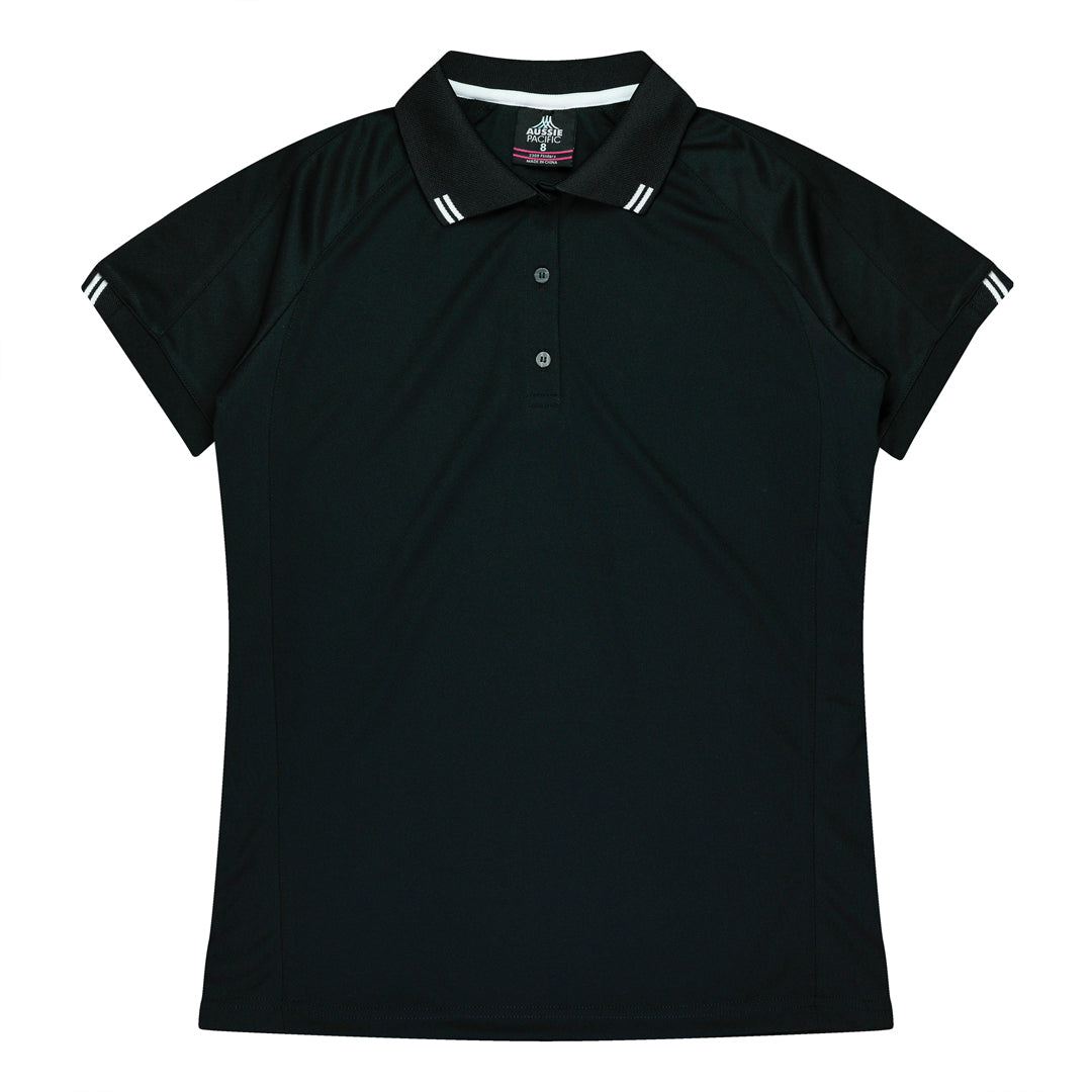 Aussie Pacific The Flinders Polo | Ladies | Short Sleeve Black/White Shirts & Tops