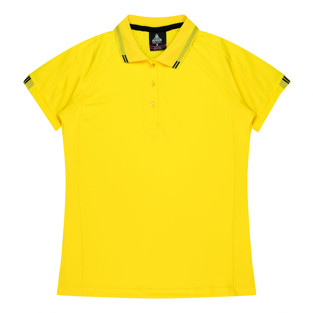 Aussie Pacific The Flinders Polo | Ladies | Short Sleeve Canary/Black Shirts & Tops