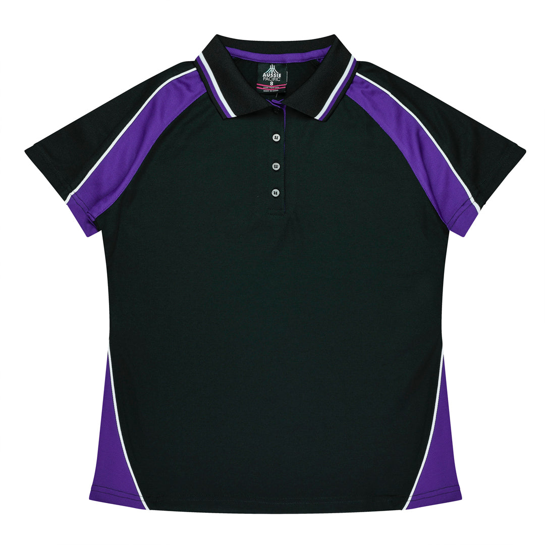 Aussie Pacific The Panorama Polo | Ladies | Short Sleeve Black/Purple/White Shirts & Tops