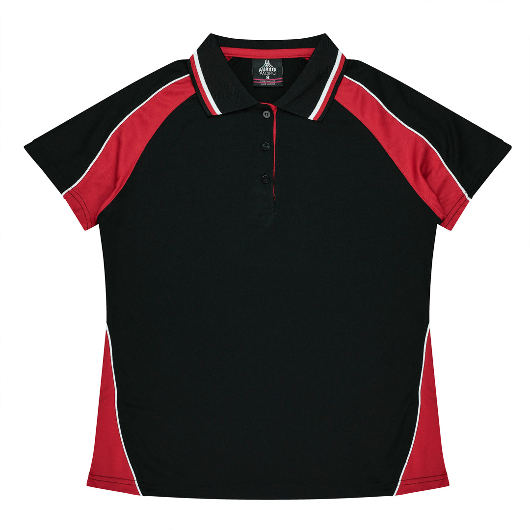 Aussie Pacific The Panorama Polo | Ladies | Short Sleeve Black/Red/White Shirts & Tops