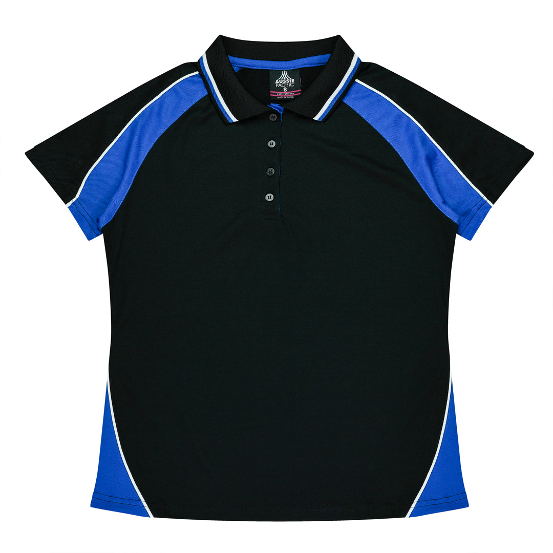 Aussie Pacific The Panorama Polo | Ladies | Short Sleeve Clearance Black/Royal/White Shirts & Tops